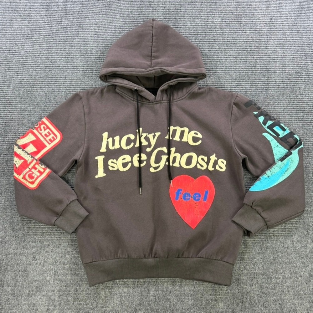 Kanye West Kid Cudi Kids See Ghosts Camp Flog Gnaw Hoodie Brown‎ Mens Medium